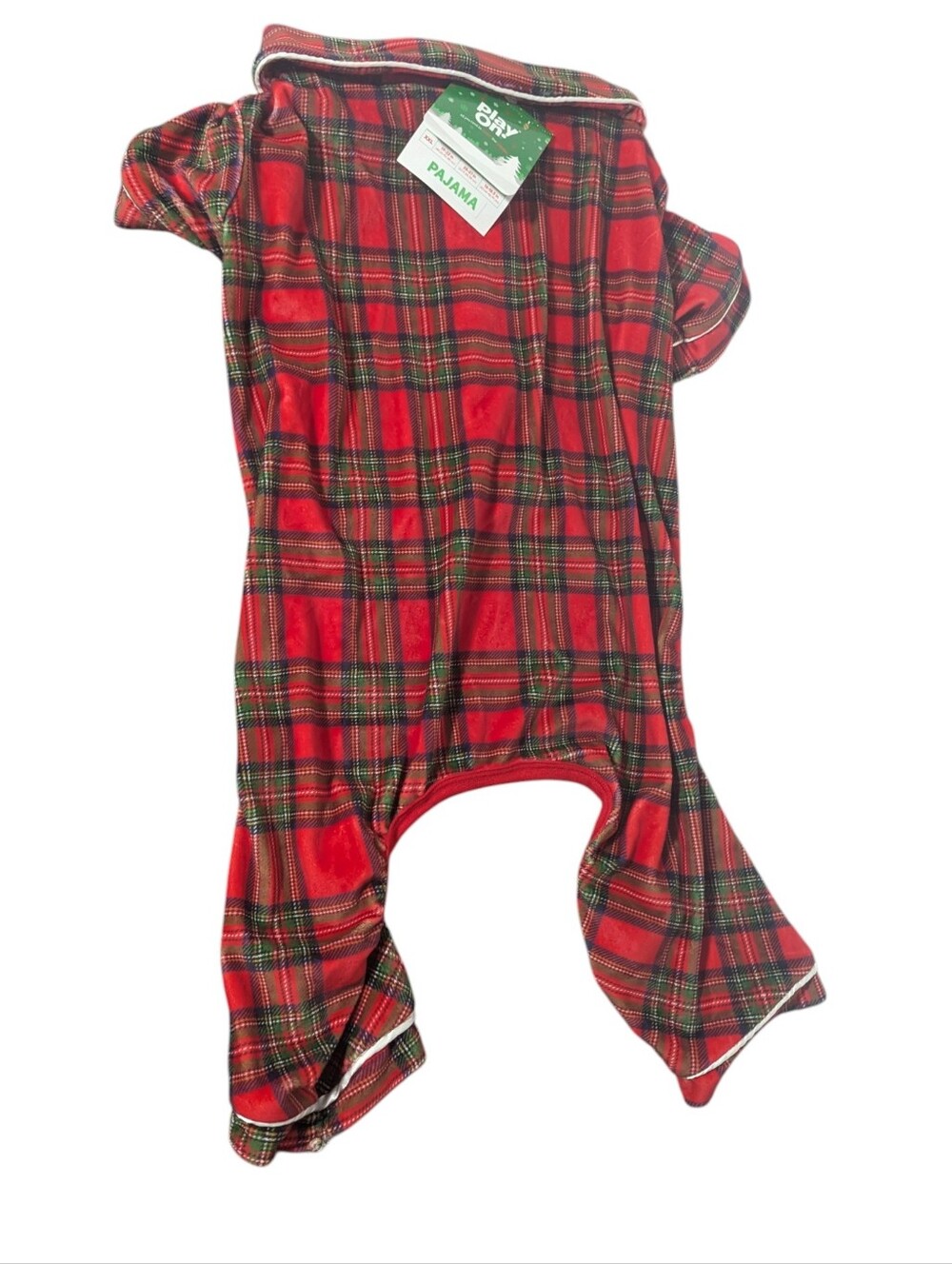 NWT Holiday Plaid Dog One-Piece Pajama XL